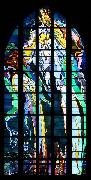 Stanislaw Wyspianski Stained glass window in Franciscan Church, designed by Wyspiaeski Sweden oil painting artist